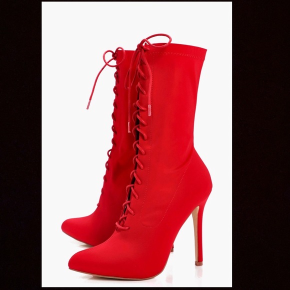 Boohoo Shoes - Lace up stretch booties